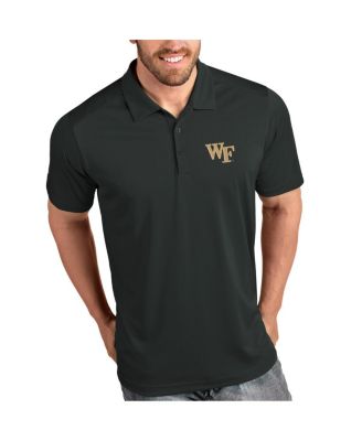 Antigua - Men's Charcoal Wake Forest Demon Deacons Tribute Polo