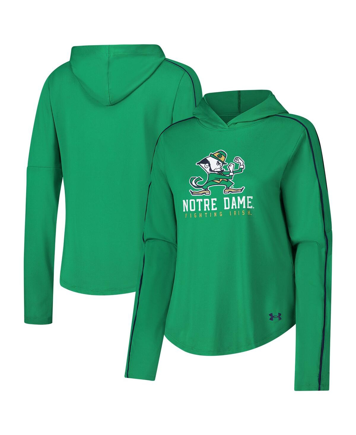 Women's Green Notre Dame Fighting Irish Game Day Knockout Long Sleeve Hooded T-Shirt - Green
