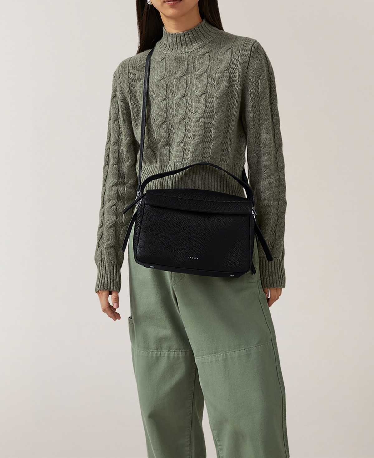 De Beauvoir Leather Zip Top Grab Bag - Black