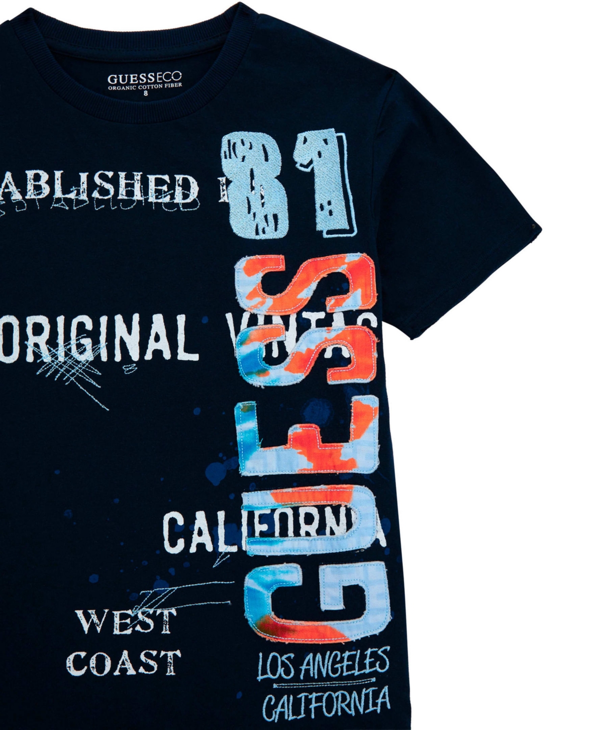 Guess Big Boys Short Sleeve T-shirt In Blue