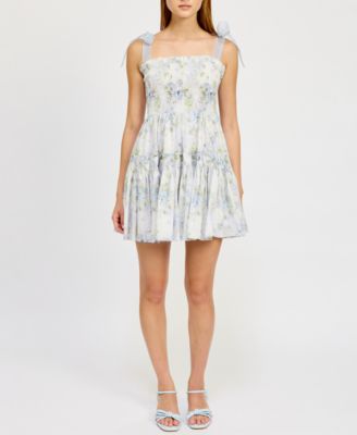 En Saison - Women's Scarlet Floral-Print Tiered Mini Dress