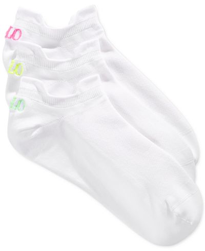 Polo Ralph Lauren Women's Microfiber Double Tab Ankle Socks 3 Pack