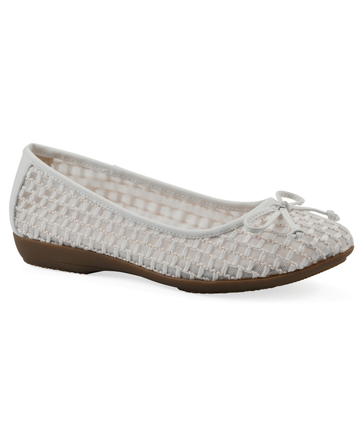 Women's Chelcy Round Toe Ballet Flats - Black Mesh Fabric