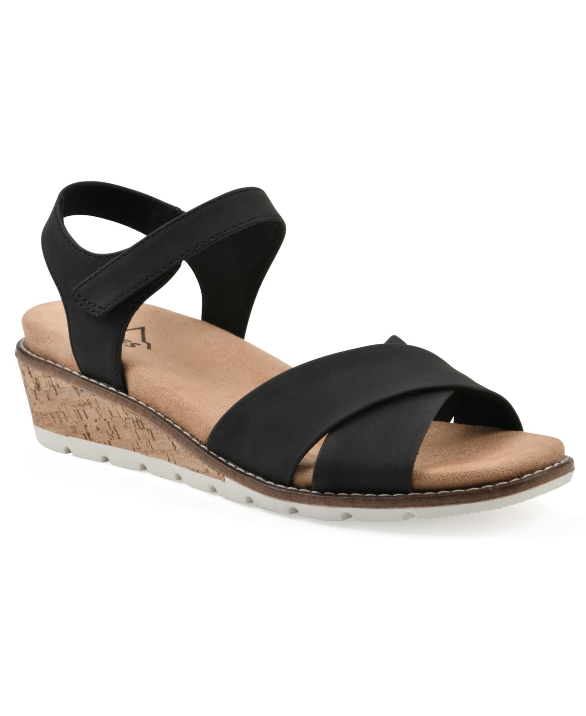 Cliffs By White Mountain Tinna Wedge Sandal In Black Nubuck