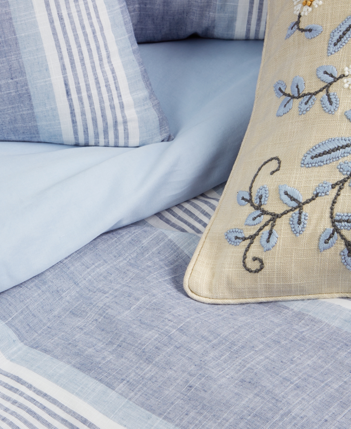 Charter Club Cotton/linen Clifton Stripe 2-pc. Comforter Set, Twin, Exclusively At Macy's In Blue