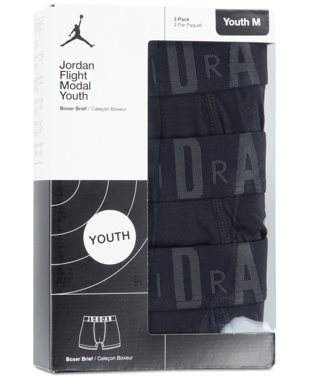 Jordan Big Boys Flight Modal Boxer Briefs, Pack Of 3 In Black