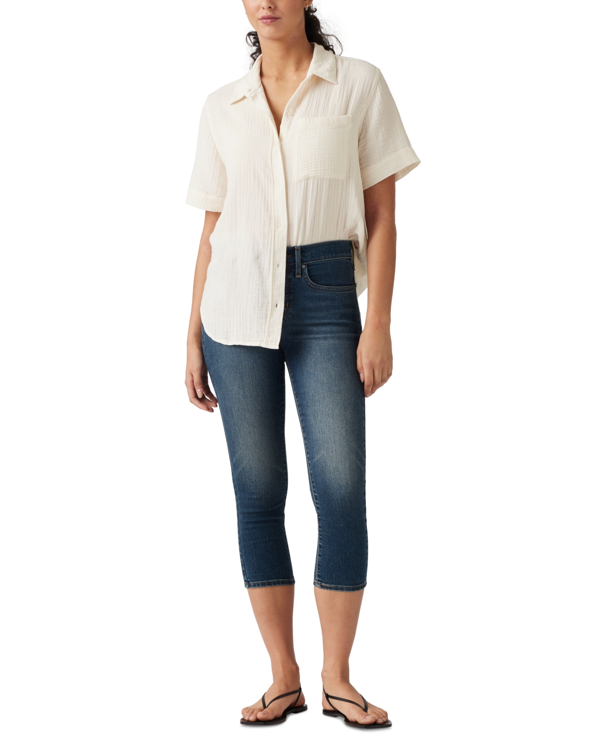 Levi's 311 Shaping Skinny Mid Rise Capri Pants In Zealous Blue