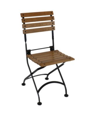 Indoor/Outdoor Patio or Dining Chestnut Wooden Folding Bistro Arm Chair - Brown