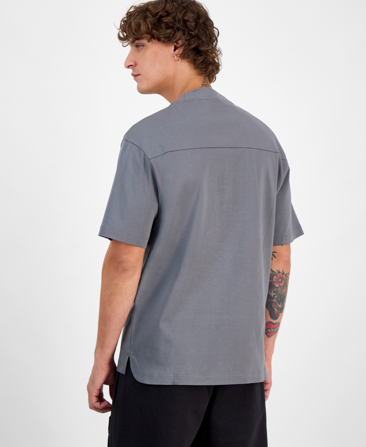 Hugo Boss Hugo By  Men's Debostac Relaxed-fit Logo Graphic T-shirt In Gray