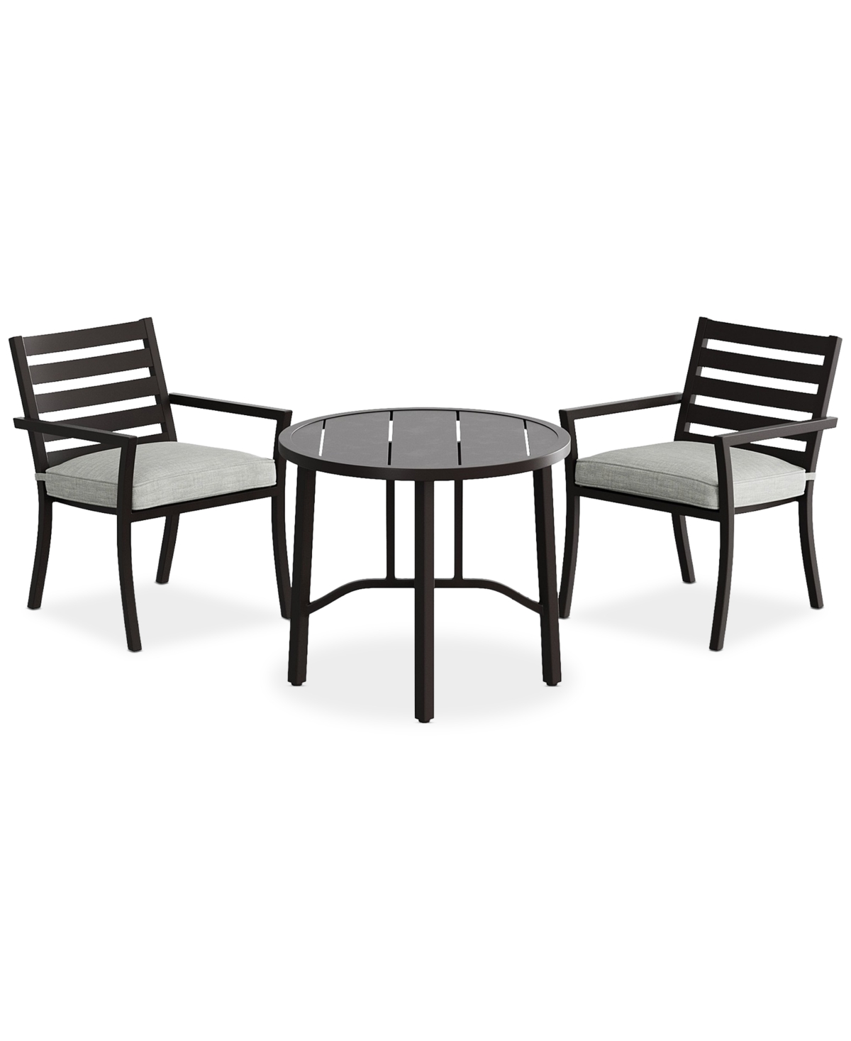Agio Astaire 3pc Bistro Dining Set (32" Round Table + 2 Chairs), Created For Macy's In Oyster Light Grey