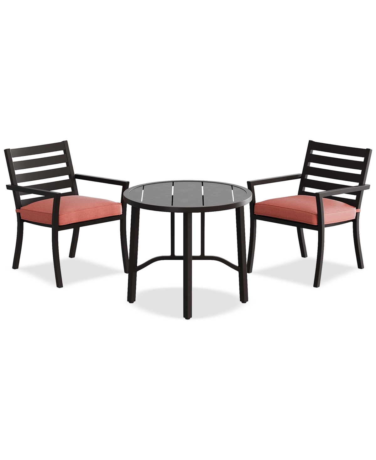 Agio Astaire 3pc Bistro Dining Set (32" Round Table + 2 Chairs), Created For Macy's In Peony Brick Red