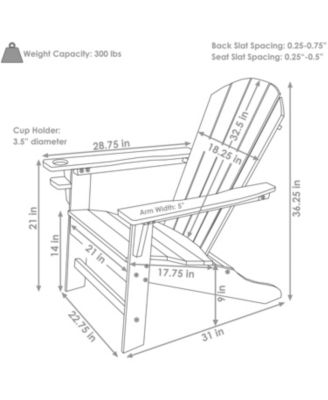 Outdoor Lake Style Adirondack Chair with Cup Holder