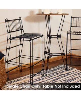 Indoor/Outdoor Furniture Steel Wire Bar-Height Dining Chair - Black