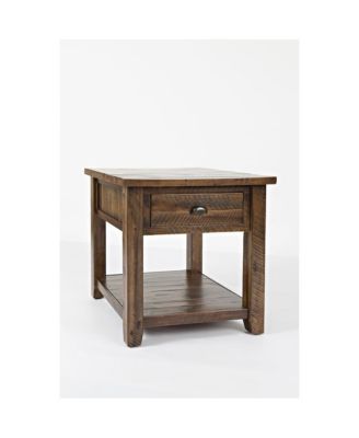 Artisan's Craft Rustic Farmhouse Distressed Solid Wood End Table