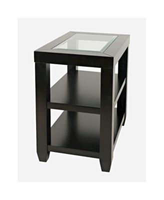 Urban Icon Contemporary Glass Inlay Chair Side End Table with Storage