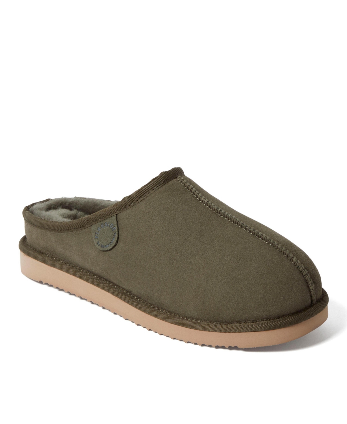 Fireside By Dearfoams Men's Grafton Genuine Shearling Clog Slipper - Green