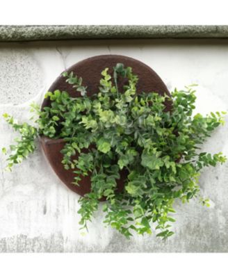 Indoor/Outdoor Round Polyresin Wall-Mounted Flower Pot Planter - 12"