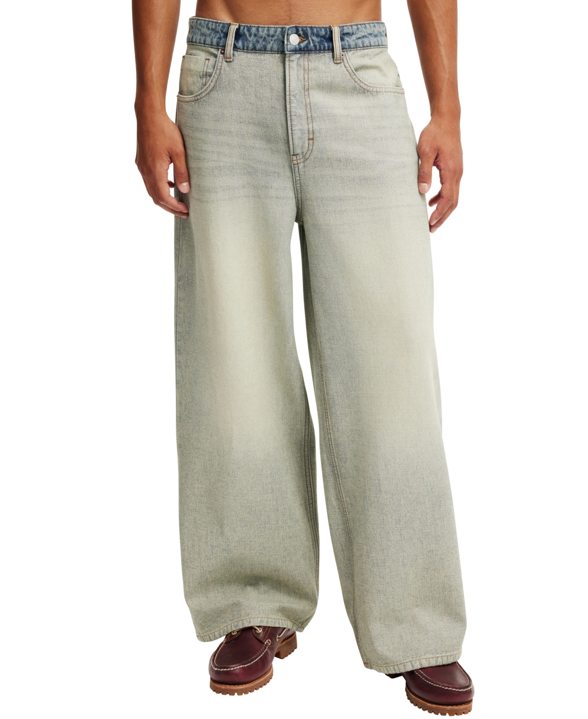 Shop Cotton On Men's Super Baggy Reverse Jean In Backwards Blue