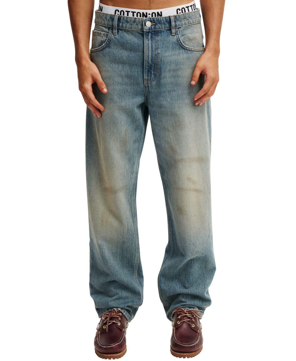 Shop Cotton On Men's Baggy Jean In Nova Blue