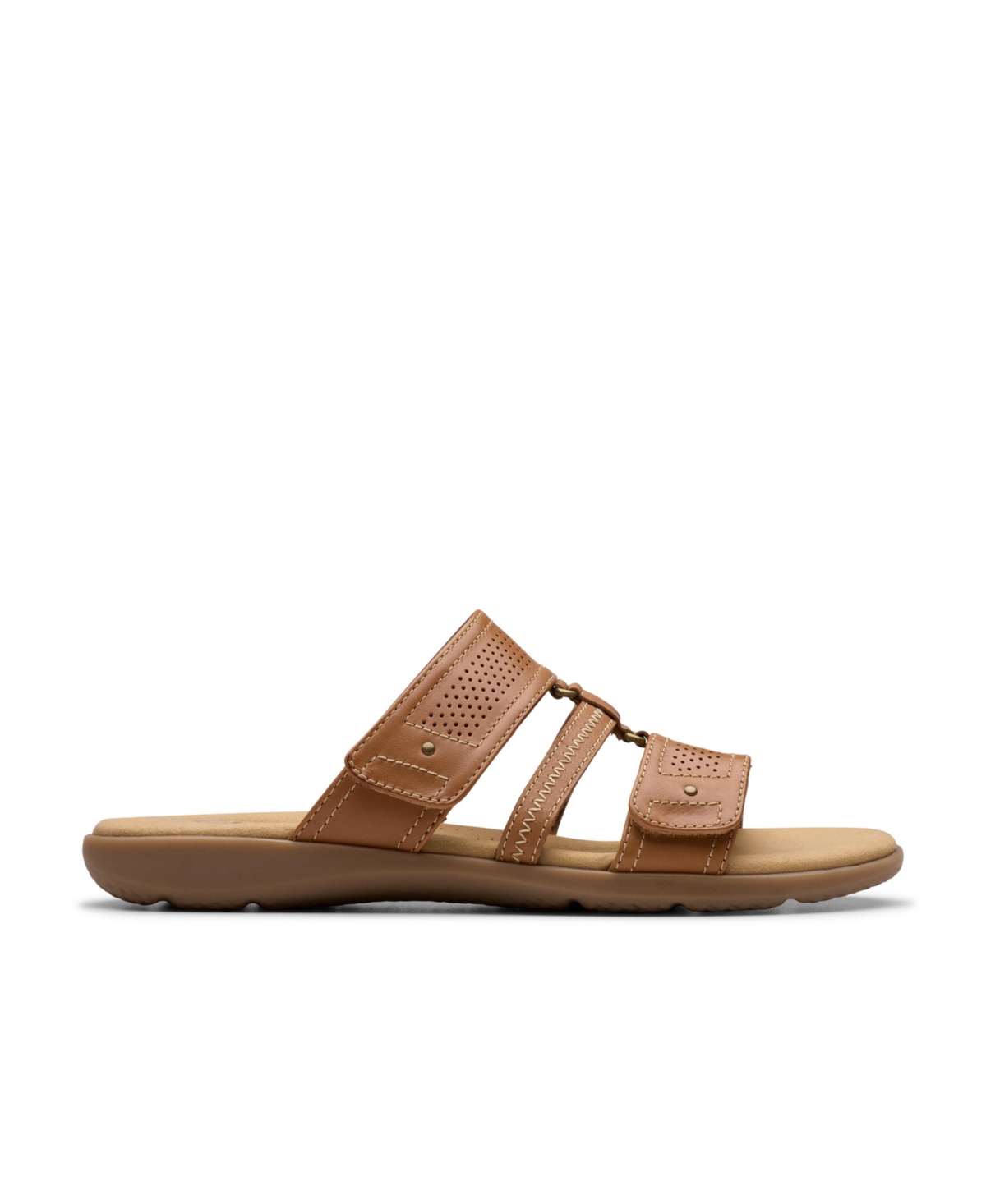Clarks Collection Women's Elizabelle Ave Slip-on Flat Sandals In Tan Leather