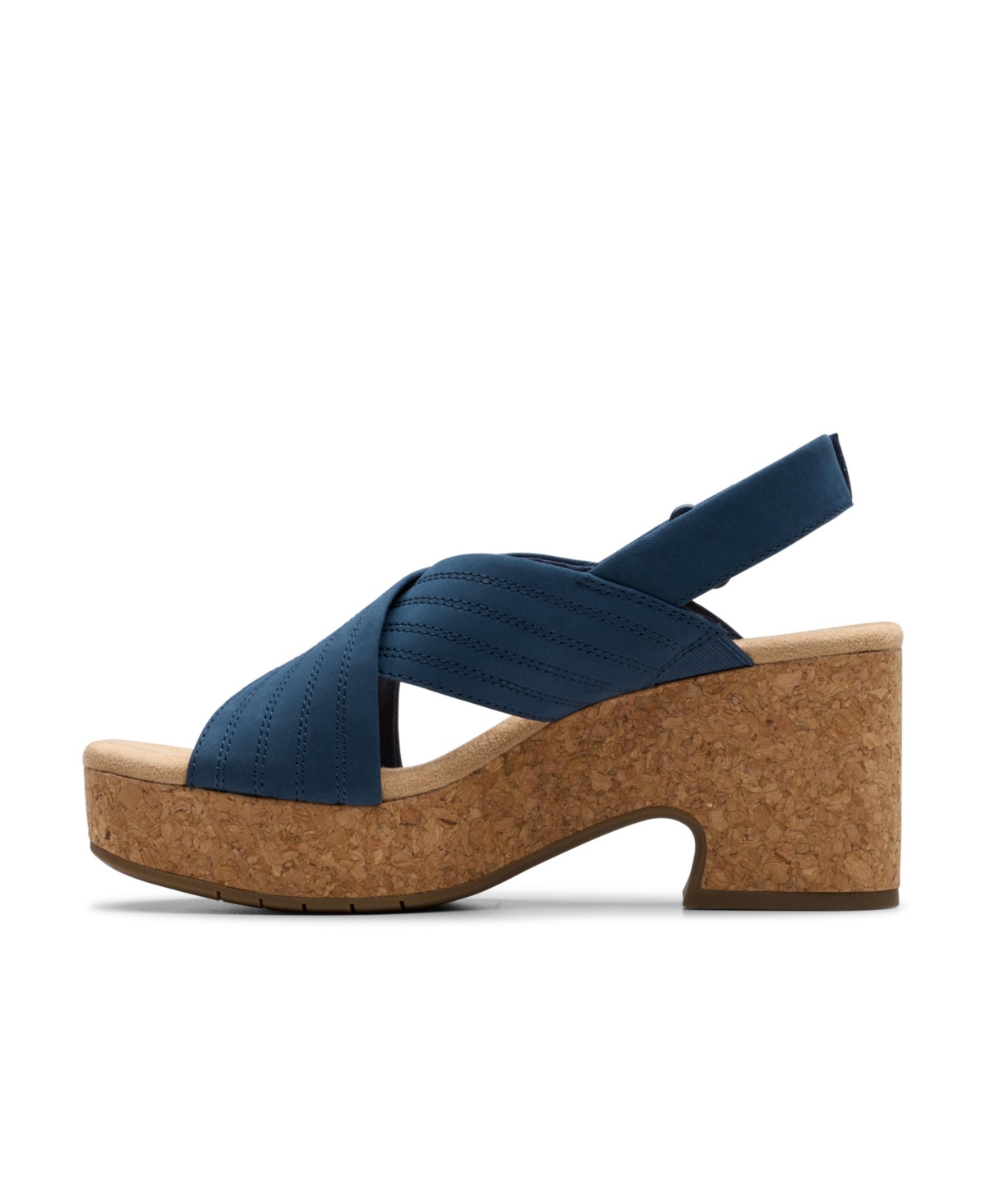 Clarks Collection Women's Nerisa West Wedge Sandals In Navy Nubuck