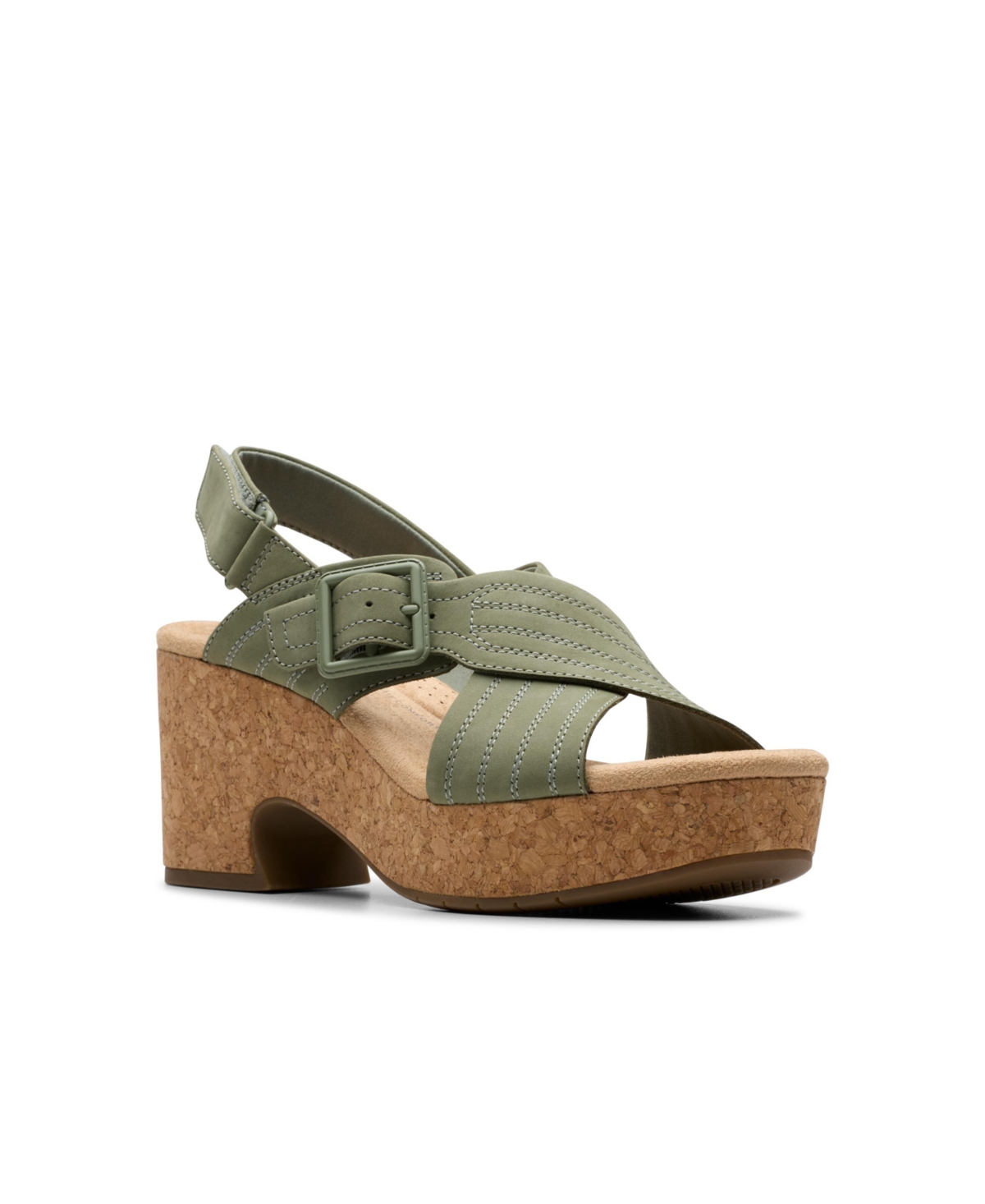 Clarks Collection Women's Nerisa West Wedge Sandals In Sage Nubuck