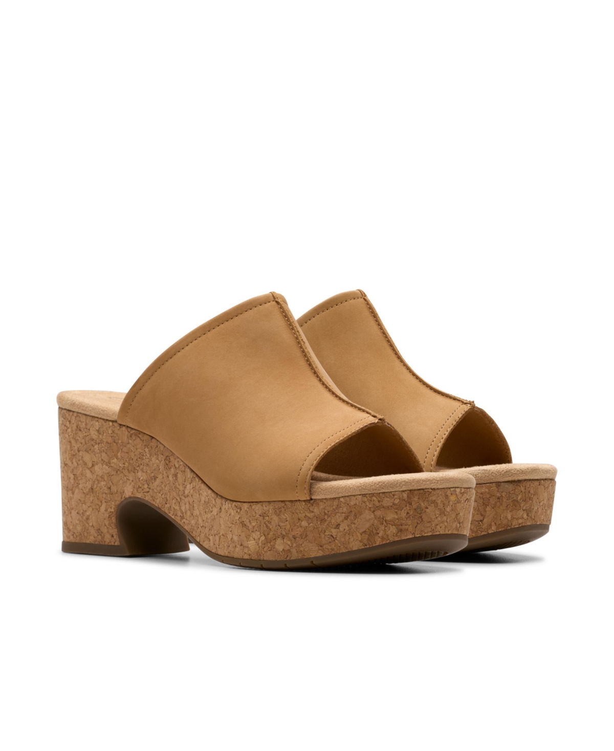 Clarks Collection Women's Nerisa Vine Wedge Sandals In Light Tan Nubuck