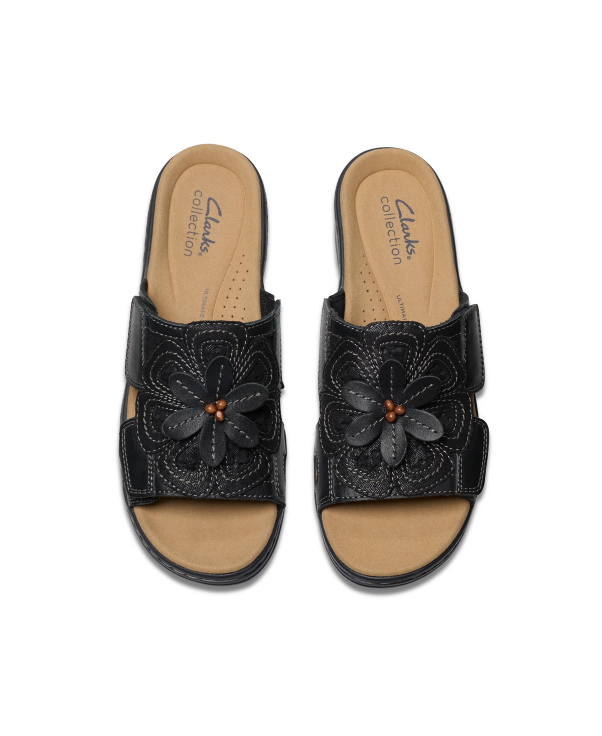 Clarks Collection Women's Merliah2 Belle Wedge Sandals In Black Combi Leather