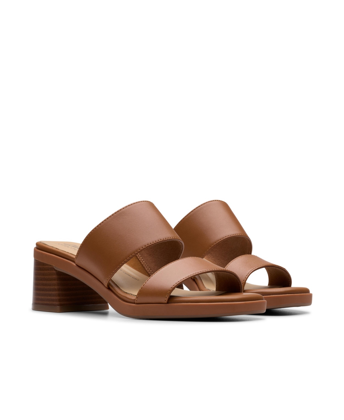 Clarks Collection Women's Jaylan Dusk Block Heel Sandals In Tan Leather