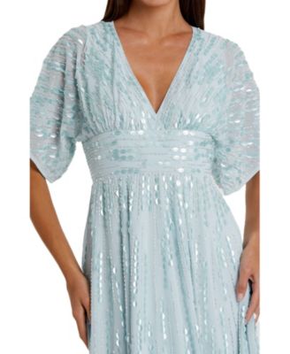 Women's Embellished V Neck Evening Gown