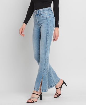 Women's High Rise Split Hem Flare Jeans