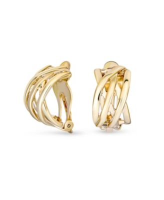 Set of 2 Classic Celtic Knot Clip-On Earrings For Non-Pierced Ears Gold Plated