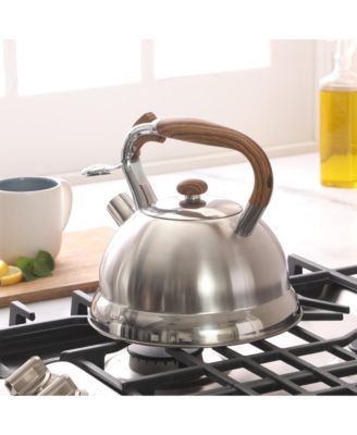 Woodmont 2-Quart Stainless Steel Tea Kettle w/ Wood Handle