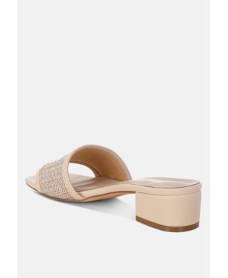 Gisella Raffia Slip On Sandals