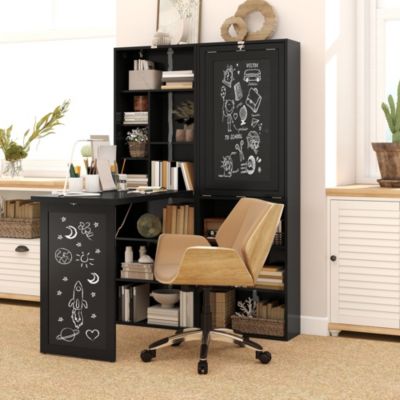 Convertible Desk with board & Shelf Multi-Function Table,