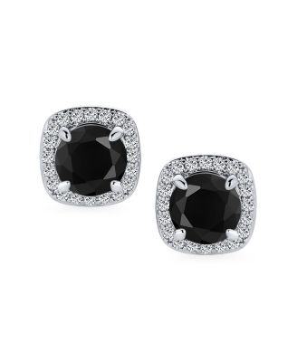 Traditional 2CT Solitaire Round Cubic Zirconia CZ Square Halo Clip On Stud Earrings Non Pierced