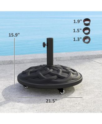 Round Patio Umbrella Base with Wheels, 44 lbs Resin Umbrella Sd