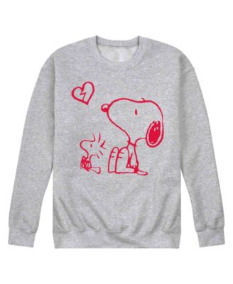 Men's Snoopy Peanuts Long Sleeve Crew Fleece Sweatshirt