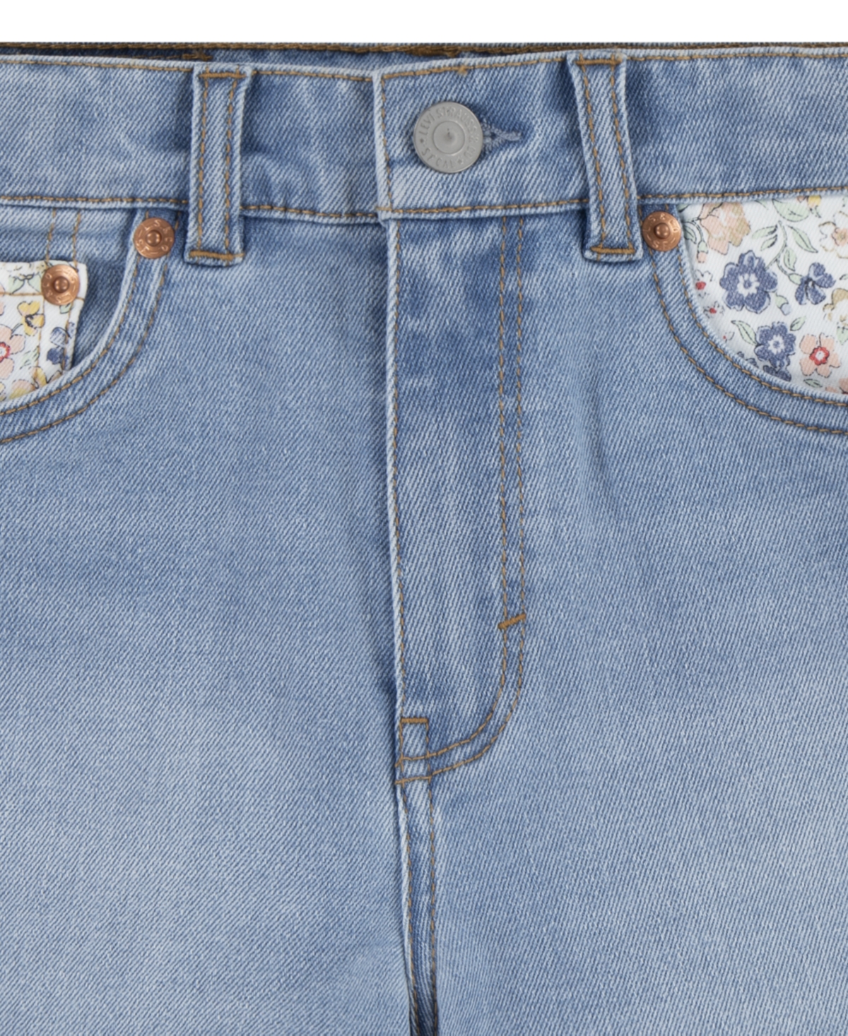 LEVI'S BIG GIRLS PRINT BLOCK MOM SHORTS 