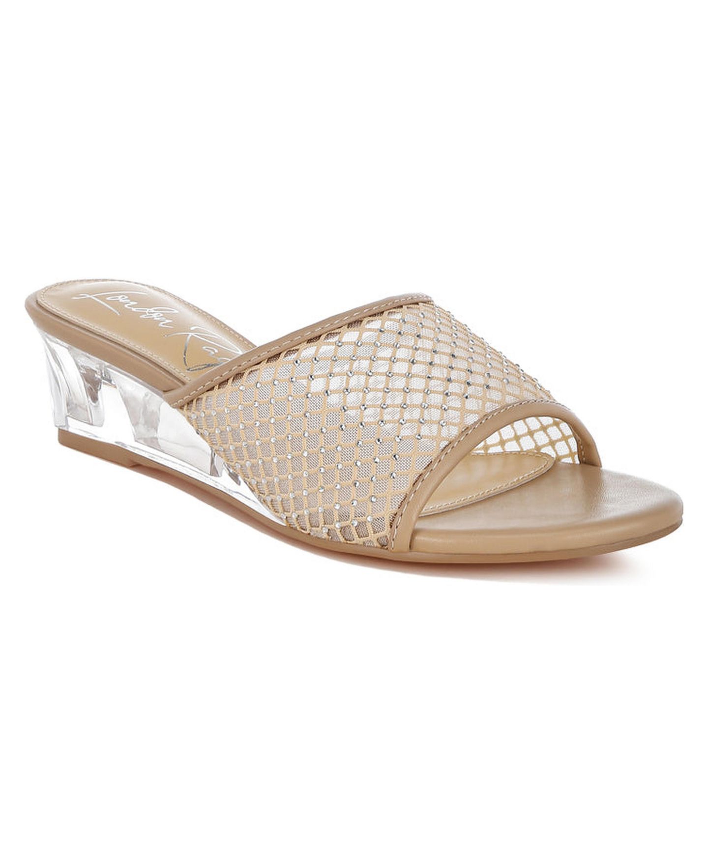Женские сандалии London Rag Tempra Mesh Clear Heel Wedge, цвет: Бежевый сетчатый — фото 2