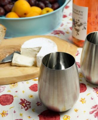 Stemless Stainless Steel Wine Glasses, Set of 2