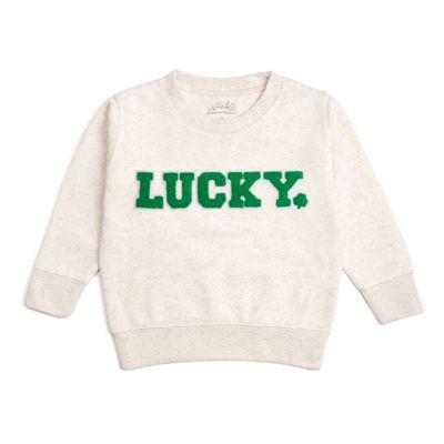 Little Boys Lucky Varsity Patch St. Patrick's Day Sweatshirt