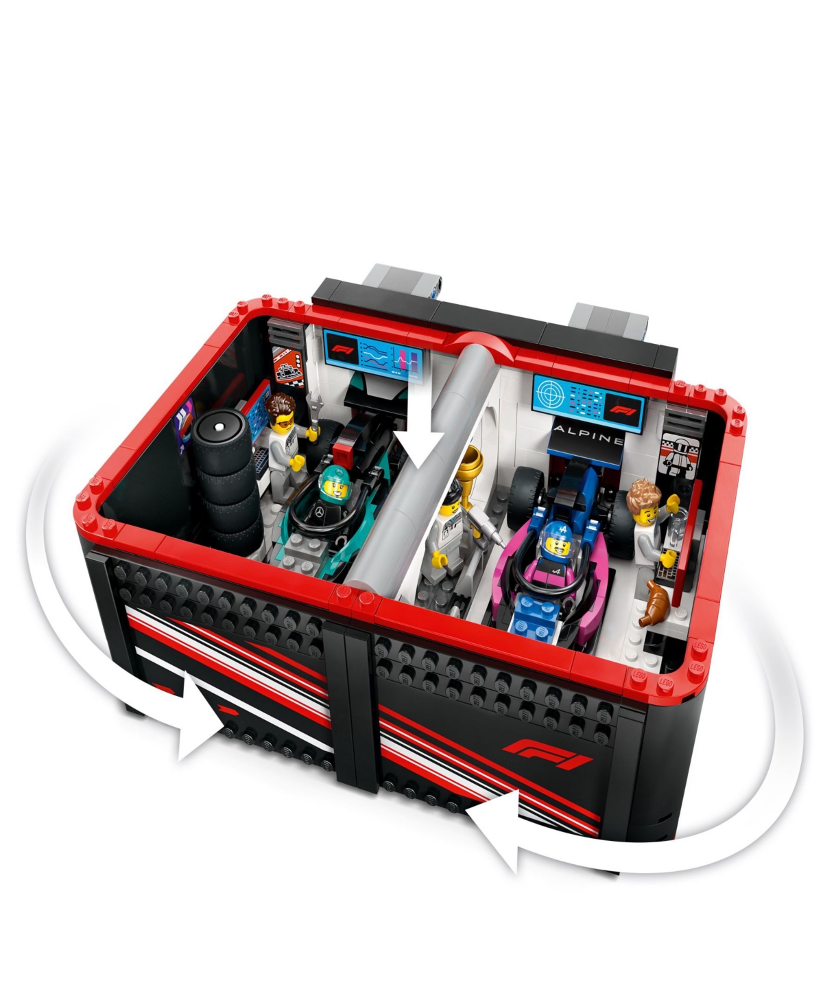 Shop Lego City F1 Garage And Mercedes-amg And Alpine Cars Toy 60444, 678 Pieces In Multi Color