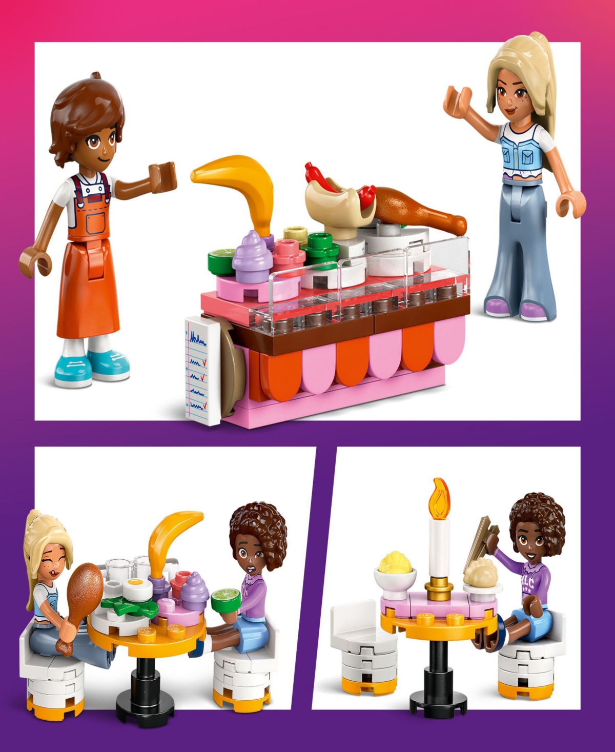 Shop Lego Friends Restaurant And Cooking School Building Set 42655, 896 Pieces In Multi Color