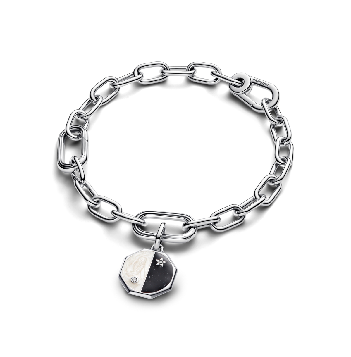 Pandora Sterling Silver Yin And Yang Dangle Charms In Sterling Silver