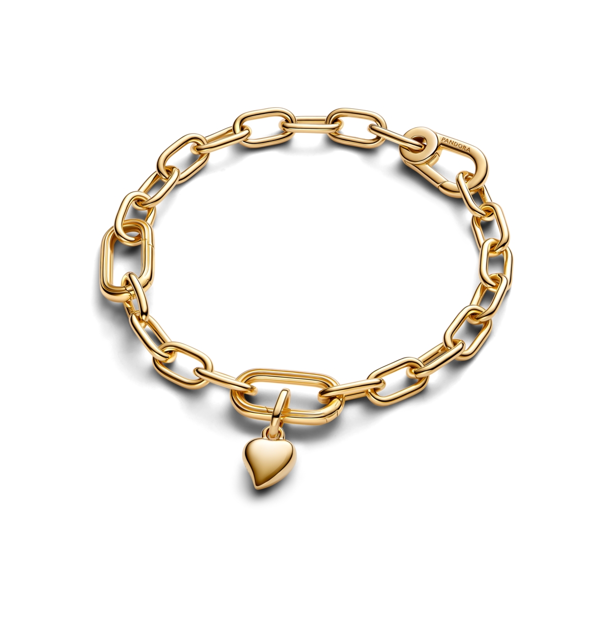 Pandora 14k Gold Plated Heart Mini Dangle Charms In Gold Plated