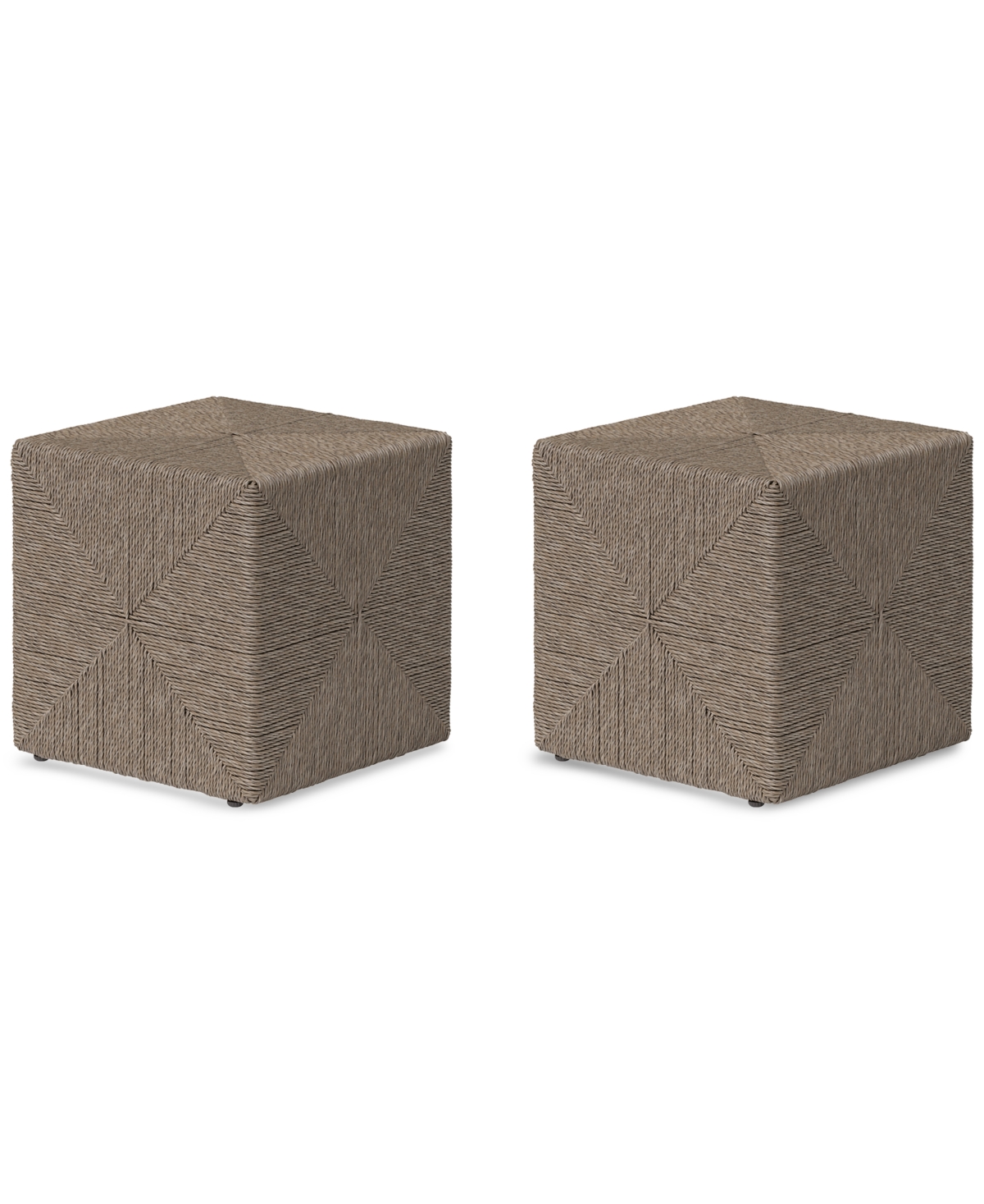 Agio Sonetta Outdoor Seating Cube, Set Of 2 In Light Beige