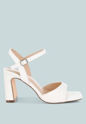 Womens Elana Textured Faux Leather Heels