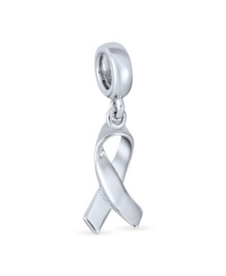 Breast Cancer Survivor Hope Dangle Charm Bead - Sterling Symbolic Jewelry