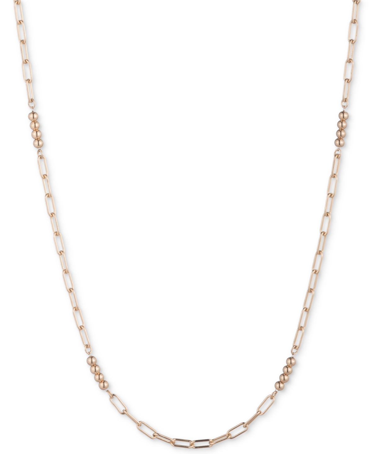 Ralph Lauren Gold-tone Beaded Link 42" Strand Necklace In Gold